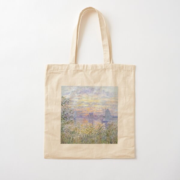 Claude Monnet | "Soleil Couchant Sur la Seine à Lavacourt" - Coucher de soleil sur la Seine Tote bag classique