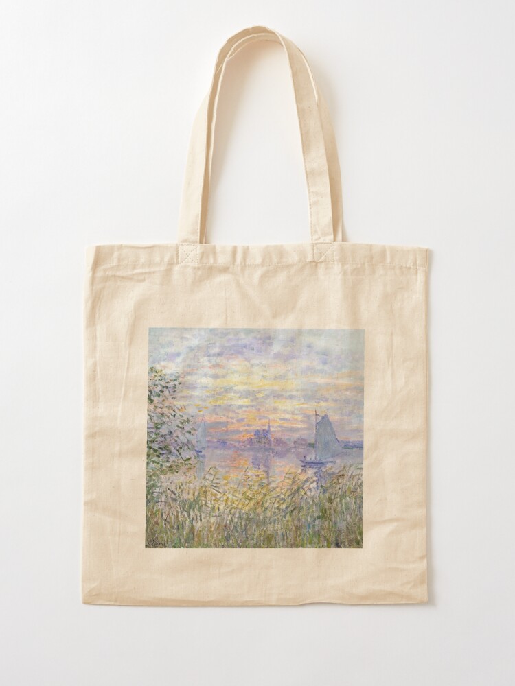 Alternate view of Claude Monet | "Soleil Couchant Sur la Seine à Lavacourt" - Sunset on The Seine Tote Bag