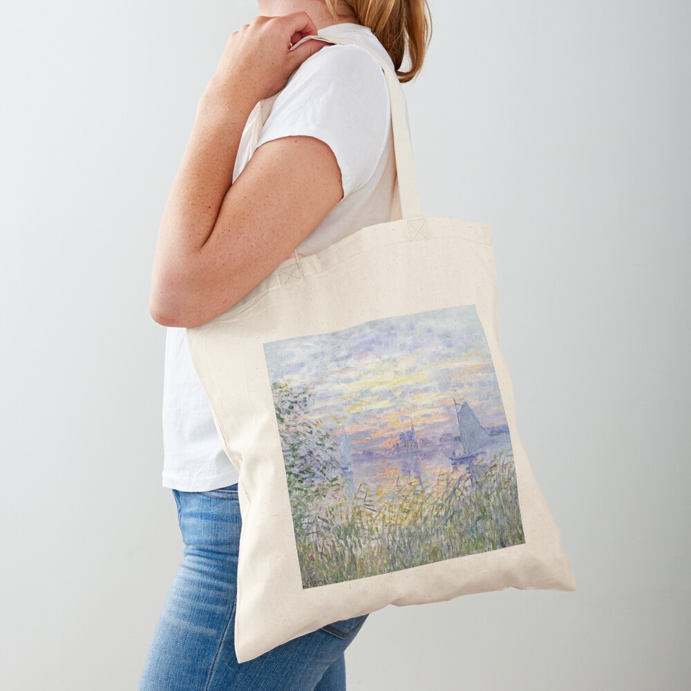 Claude Monet | "Soleil Couchant Sur la Seine à Lavacourt" - Sunset on The Seine Tote Bag