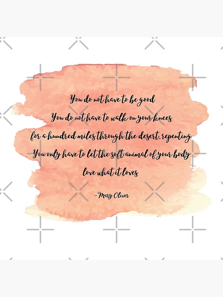  you do not have to be good mary oliver poster for sale by