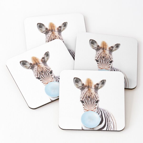 Item preview, Baby Zebra Blowing Blue Bubble Gum, Baby Boy, Kids Art, Nursery, Baby Animals Art Print by Synplus designed and sold by synplus.