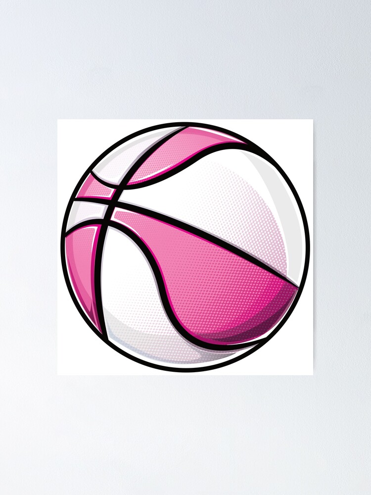 "Basketball pink and white " Poster for Sale by pablomendoza Redbubble