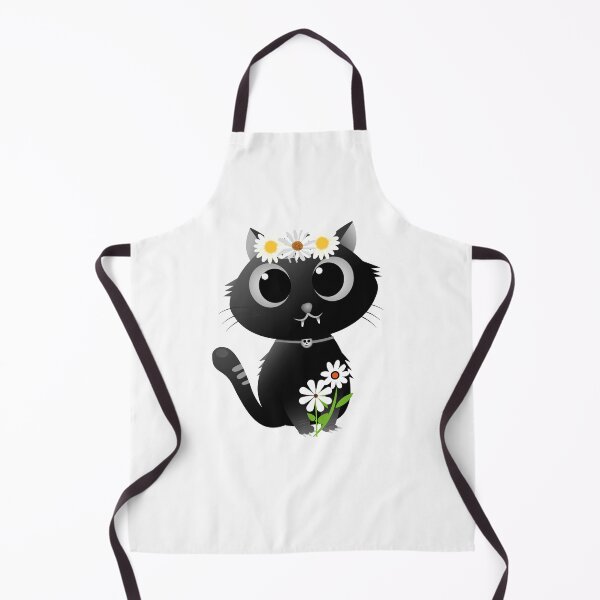 Item preview, Black Cute Cat With Margaret Flowers designed and sold by AmeliaStore1.