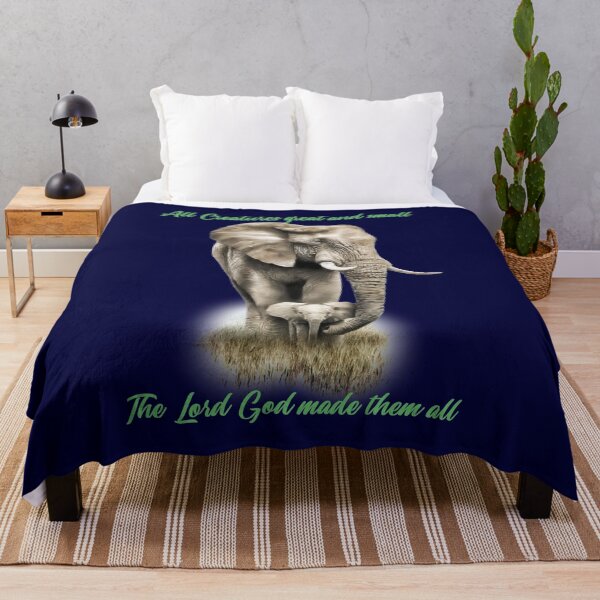 Item preview, All Creatures Great and Small, Elephants - God Made Them All. Christian Design designed and sold by TheKingdomAttic.