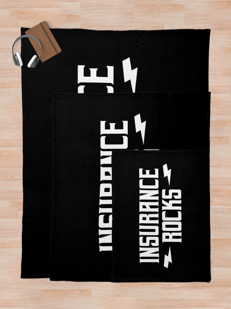 Thumbnail 5 of 6, Throw Blanket, Insurance Rocks designed and sold by teesaurus.
