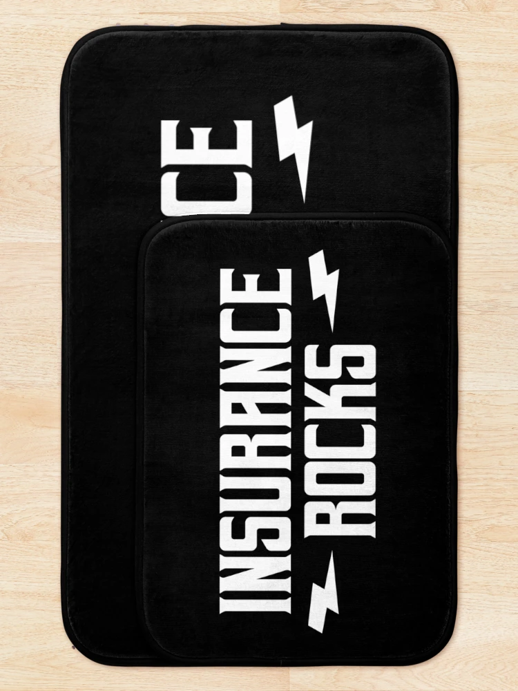 Thumbnail 5 of 6, Bath Mat, Insurance Rocks designed and sold by teesaurus.