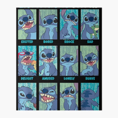 Lilo & Stitch Emotions Of Stitch Panels  Art Board Print for Sale by  tarynhollo