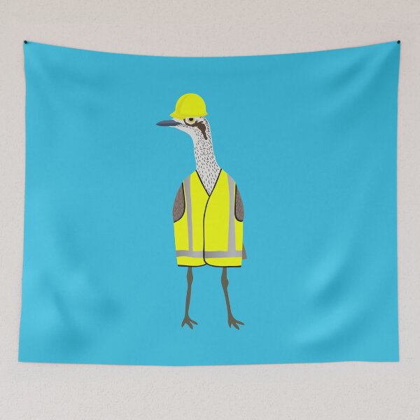 Item preview, Bush Stone-Curlew Tradie on Blue designed and sold by Digitaldingo.