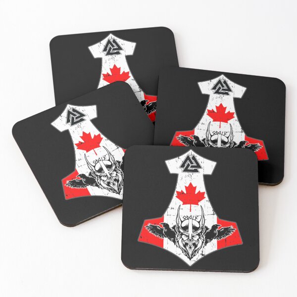 Item preview, Viking Canada Flag Mjölnir Mythology God Thor Viking designed and sold by Dog-T-Shirts.
