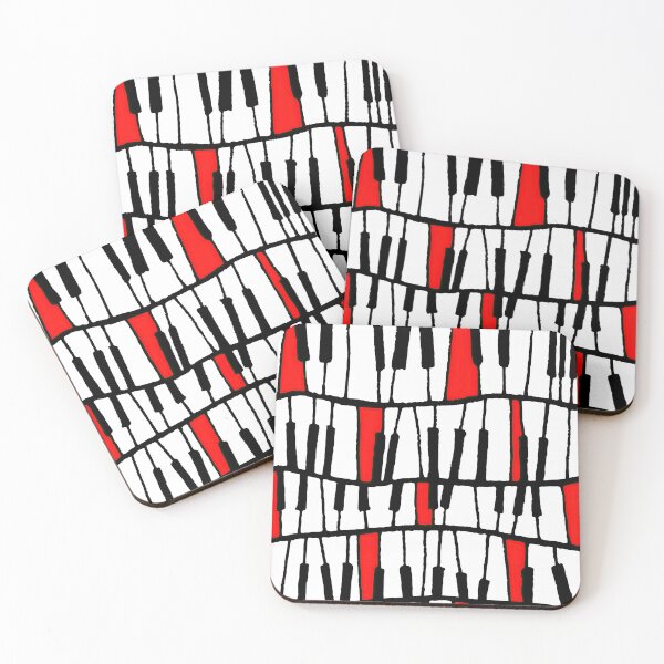 Item preview, Abstract Piano Keys White Red designed and sold by HarrioBend.