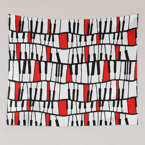 Item preview, Abstract Piano Keys White Red designed and sold by HarrioBend.