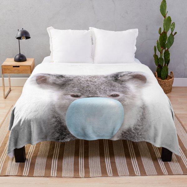 Item preview, Baby Koala Blowing Blue Bubble Gum, Baby Boy, Kids, Nursery, Baby Animals Art Print by Synplus designed and sold by synplus.