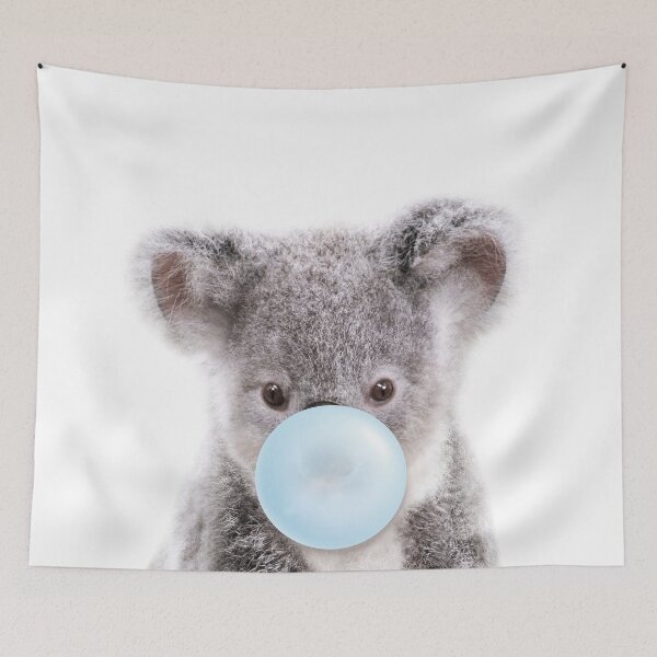 Item preview, Baby Koala Blowing Blue Bubble Gum, Baby Boy, Kids, Nursery, Baby Animals Art Print by Synplus designed and sold by synplus.