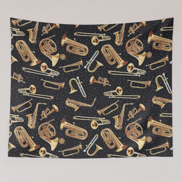Item preview, Vintage Saxophone Horn Instruments On black designed and sold by HarrioBend.