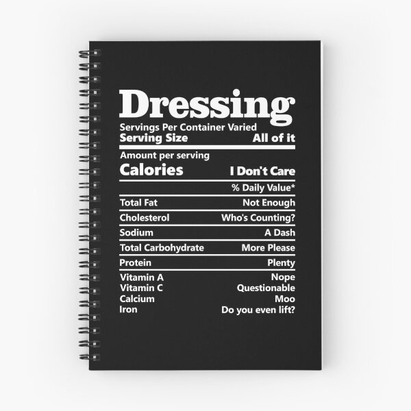 Artikelvorschau, Nährwertkennzeichnung für Dressing entworfen und verkauft von AdventureTee.