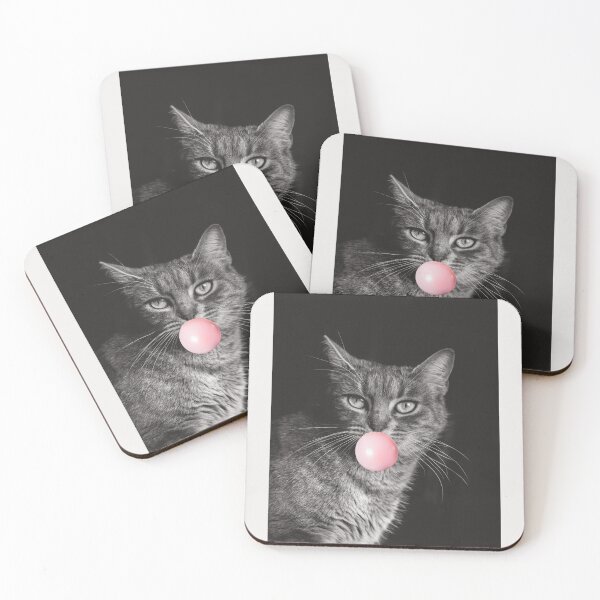 Item preview, Cat bubblegum - cat eating bubble gum design designed and sold by Tanuja  Sharma.