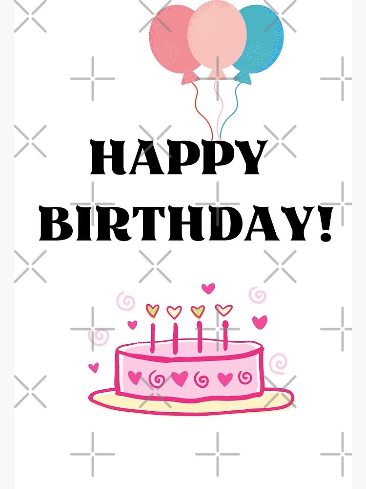 Tarjetas de felicitación «Feliz cumpleaños con globos y pastel» de Rsagur12  | Redbubble