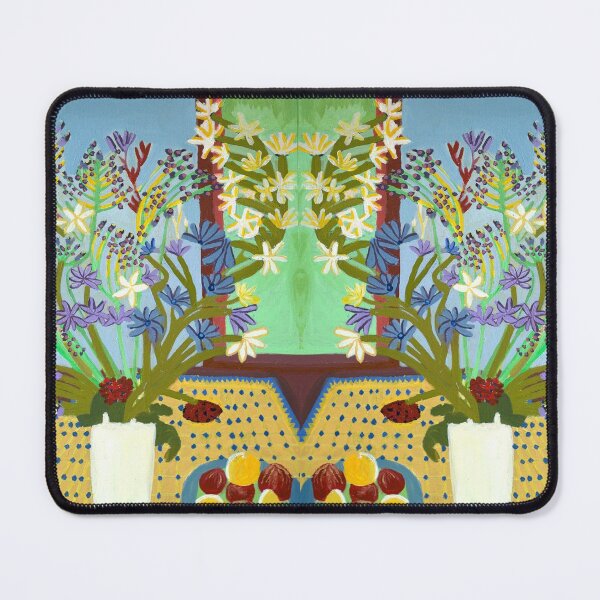 Item preview, Flowers and Fruit in Yellow and Blue designed and sold by Zion Levy Stewart.