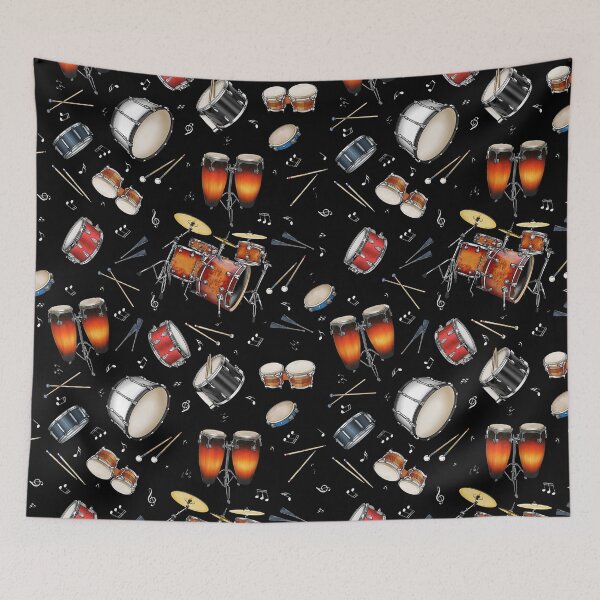 Item preview, Drums On Black designed and sold by HarrioBend.
