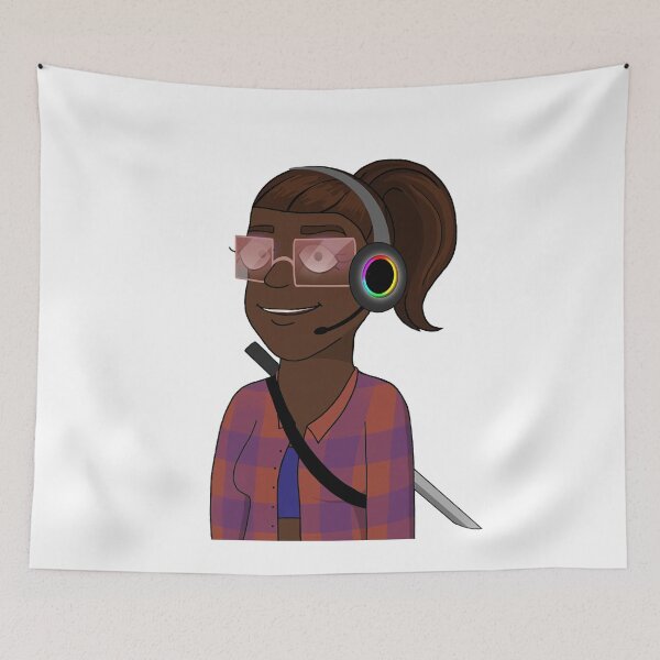Item preview, CryptoMom #2413 Black person mother Japanese sword Wearing headphones designed and sold by PetTotem.