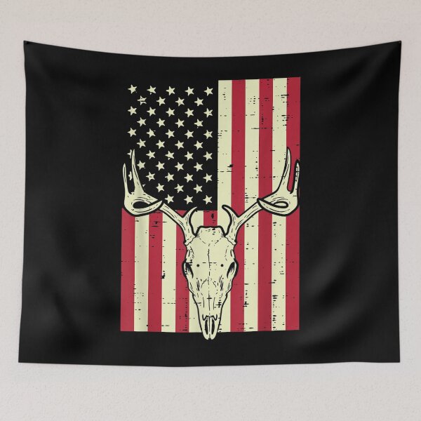 Item preview, American Flag Deer Skull Vintage Hunting Patriotic Hunt Dad designed and sold by ScottSlade.