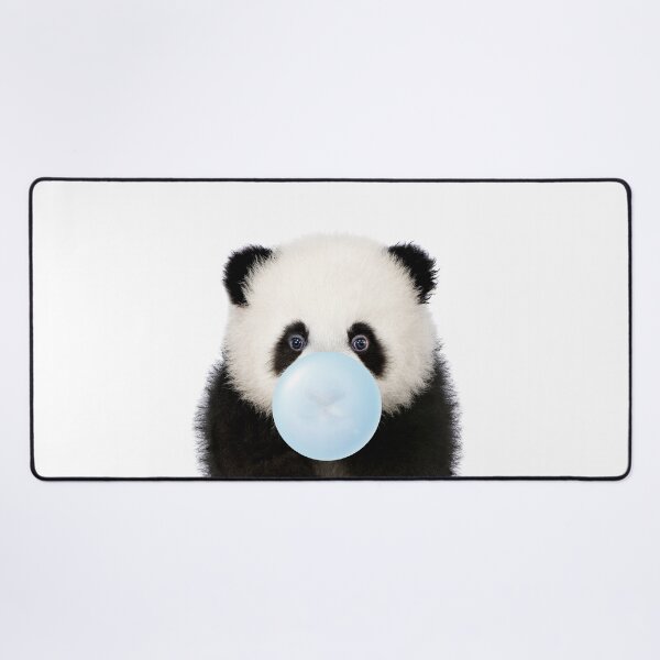 Item preview, Baby Panda Blowing Blue Bubble Gum, Baby Boy, Nursery, Kids Art, Baby Animals Art Print by Synplus designed and sold by synplus.