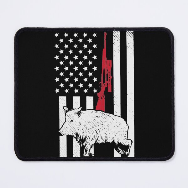 Item preview, American Flag Rifle Hog Boar Pig Gun Hunting USA Hunter Gift designed and sold by ScottSlade.
