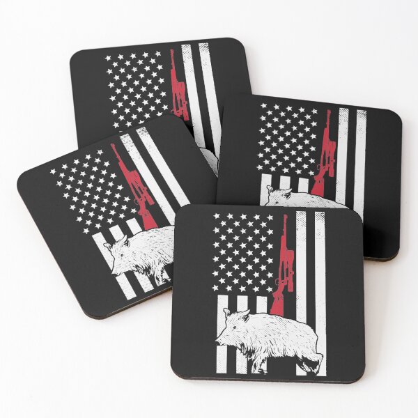 Item preview, American Flag Rifle Hog Boar Pig Gun Hunting USA Hunter Gift designed and sold by ScottSlade.