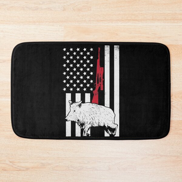 Item preview, American Flag Rifle Hog Boar Pig Gun Hunting USA Hunter Gift designed and sold by ScottSlade.
