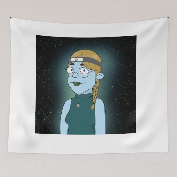 Item preview, CryptoMom #2877 wear glasses Blonde hair mother Blue skin designed and sold by PetTotem.