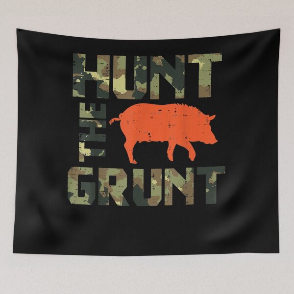 Item preview, Camo Hunt The Grunt Hog Vintage Wild Boar Hunting Hunt Dad designed and sold by ScottSlade.