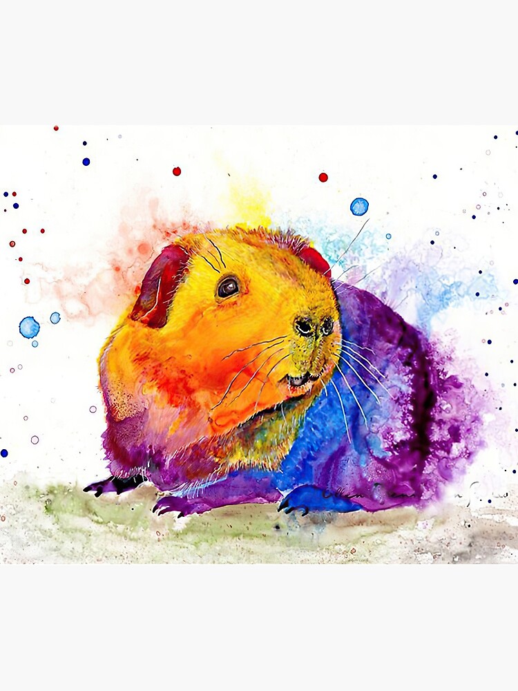 Colorful Watercolor Guinea Pig