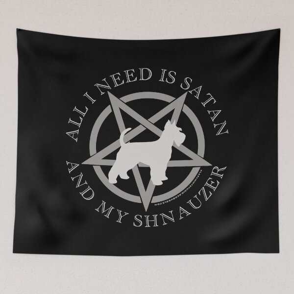 Item preview, All I Need is Satan and My Shnauzer Hell Hound designed and sold by AlasAHintStudio.