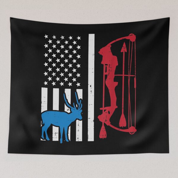 Item preview, Flag Deer Bow Rifle Vintage Hunting Patriot Hunt Dad Archer designed and sold by ScottSlade.