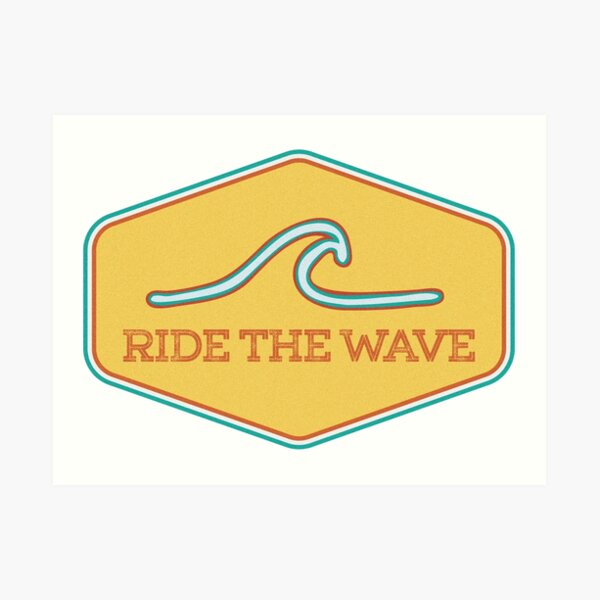 Ride the Wave - Vintage Surf Sticker Art Print