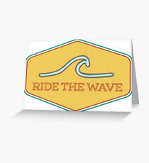 Ride the Wave - Vintage Surf Sticker Greeting Card