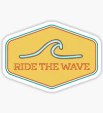Ride the Wave - Vintage Surf Sticker Sticker