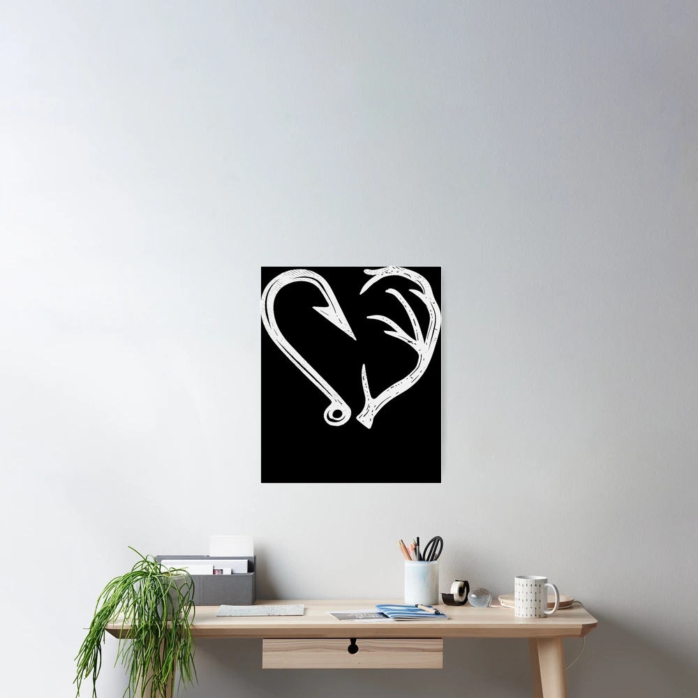 browning buck and doe heart fish hook Hunting Svg, Fishing Svg, Svg, Antler Svg, svg, Dad Svg, Svg files for Cricut, Silhouette Files car window stickers cut any size can be personalized Fishing Hook Heart