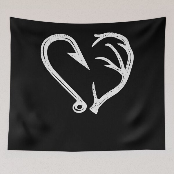 Item preview, Hook Antler Heart Love Fishing Hunting Fish Deer Hunter Gift designed and sold by ScottSlade.