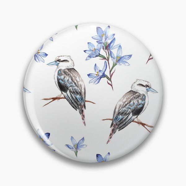 Item preview, Australian Kookaburra with Blue Sun Orchids Pattern designed and sold by Jaydee001.