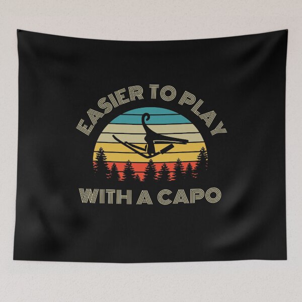 Item preview, Easier to Play with a Capo Retro Vintage Sunset designed and sold by nightsworthy.