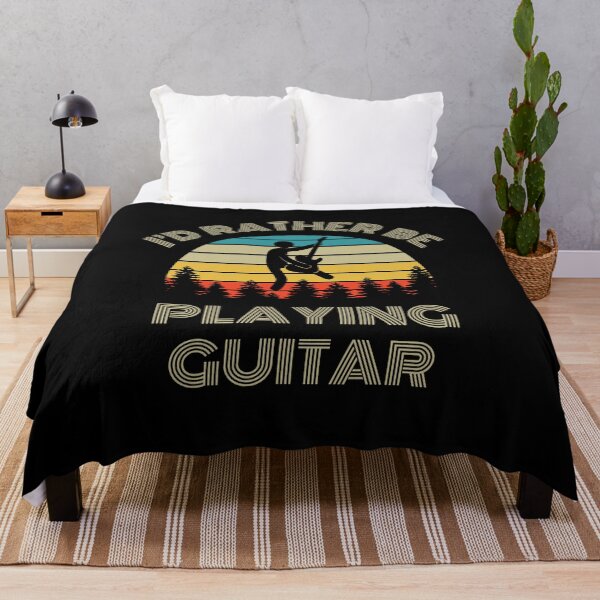 Item preview, I'd Rather Be Playing Guitar Guitarist Retro Vintage Sunset designed and sold by nightsworthy.