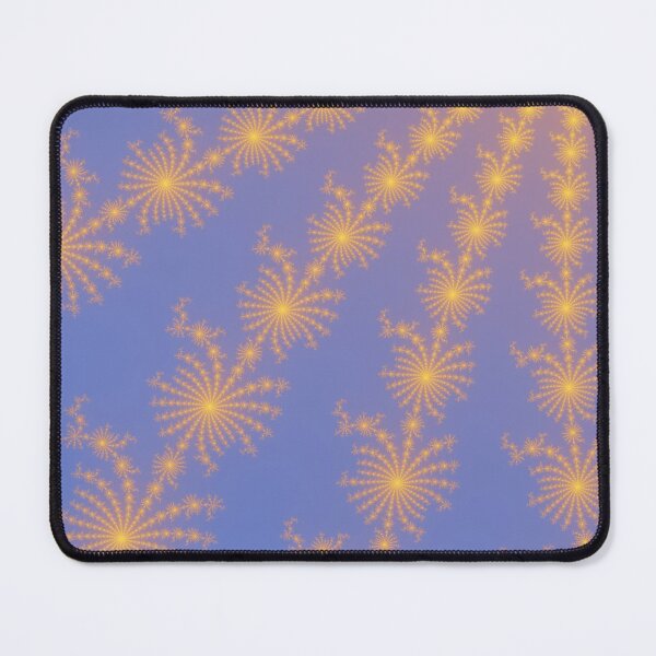 Item preview, Golden starburst fractal with blue background designed and sold by magnetite360.