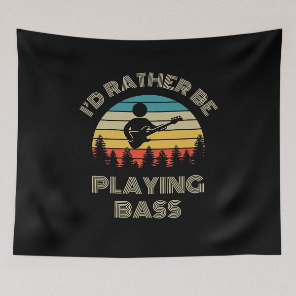 Item preview, I'd Rather Be Playing Bass Bassist Retro Vintage Sunset designed and sold by nightsworthy.