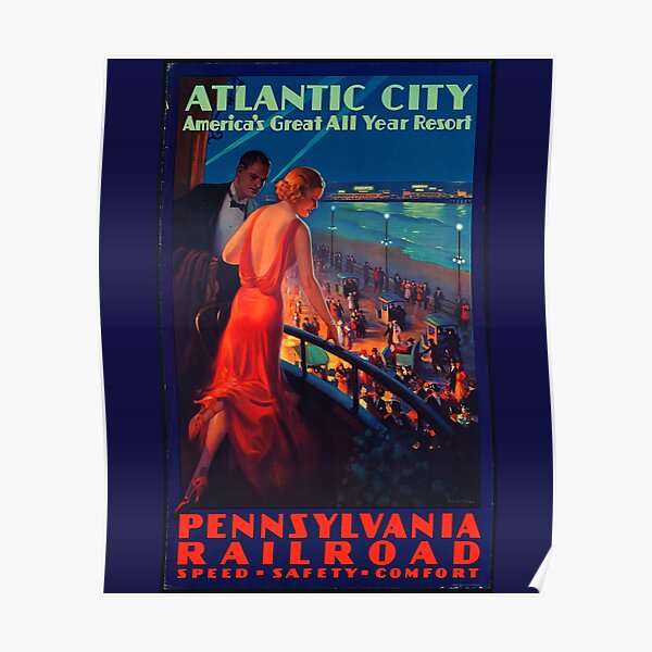 "Pennsylvania Railroad (Atlantic City Evening) Classic Vintage Retro
