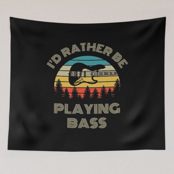 Item preview, I'd Rather Be Playing Bass J-Style Bass Guitar Retro Vintage Sunset designed and sold by nightsworthy.