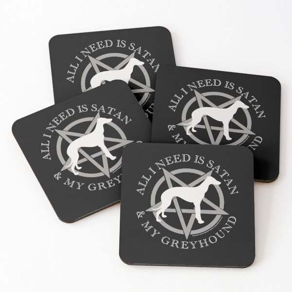 Item preview, All I Need is Satan and My Greyhound Hell Hound designed and sold by AlasAHintStudio.