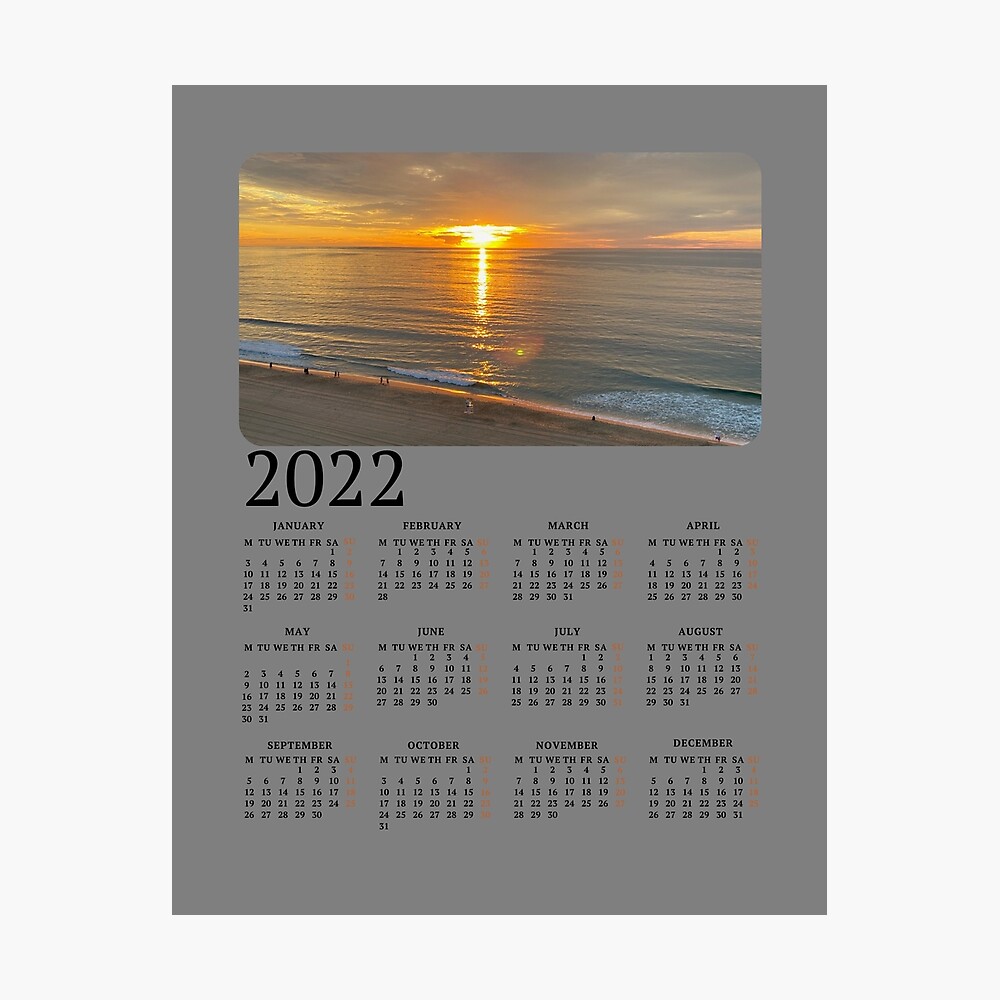 Mtu 2022 Calendar Sunset Gratitude Journal 2022 Calendar" Poster By Dainakhunt | Redbubble