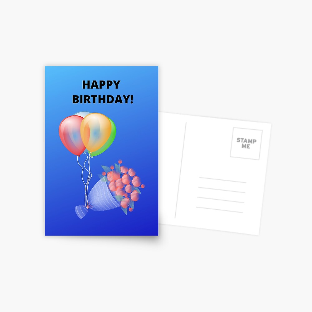 Birthday card Male Balloons