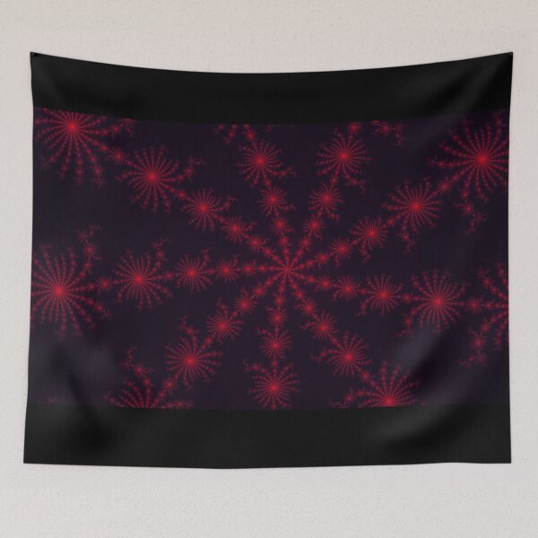 Item preview, red fractal starburst on black background designed and sold by magnetite360.